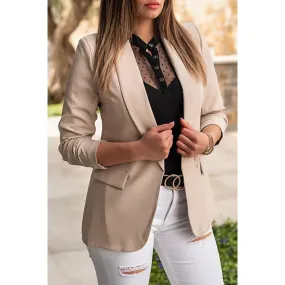 Blazer lungo con scollatura classica Turina, beige